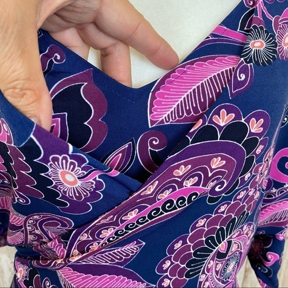 Trina Turk‎ Paisley Print Faux Wrap Jersey Dress - Picture 12 of 16